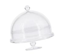 ECMQS 1/6 Scale Transparent Dessert Serving Tray Model for Doll, Round | Elevated Cake Serving Tray for Miniature Room Decoration, Bakery Scene Arrangement and Small Item Storage