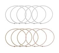 ECMQS 10 Pieces/set Rose Gold Guitar Spring Bracelets Stack Carbon Steel Coil String Bangle Wirstband Stackable Jewelry Guitar String Bracelets for Women Men Rose Gold