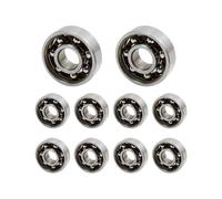 ECMQS 10Pcs Skate Bearings 8mm High Steel Bearing for Rollers | Open Type Deeply Grooves Ball Bearing with Rubber Seal for Skate Wheel Easy to Use, Steel Skating Accessories