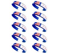 ECMQS 10PCS Tournament Flag Wristbands with, America blue