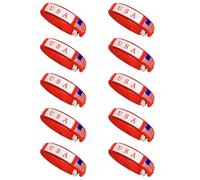 ECMQS 10PCS Tournament Flag Wristbands with, America red