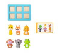 ECMQS 31 Divisions Oaken Animal Sorting Puzzle Set Promoting Logical Reasoning and Color Recognition in Children Over 2 Ancient Animal Recognition Educational Dolls