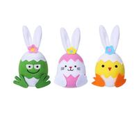 ECMQS 3Pcs Easter Hare Chick Ornament Festival Decor for Home Interior Display Hare Decoration