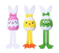 ECMQS 3Pcs Easter Hare Chick Ornament Festival Decor for Home Interior Display Hare Decoration
