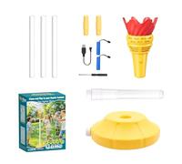 ECMQS Automatic Bubble Machine Toy with Torch Shape LED Light Sound Effect Perfect for Birthday Party Outdoor Event Decoration LED Music Bubble Machine for Kids Outdoor