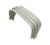 ECMQS Bag Opening Frame Curved PU Leather-Look, Silver