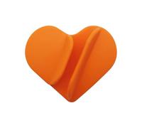 ECMQS Beauty Item Holder, OrangeRed | Phone Case Adhesive Mount, Heart Shape Silicone Channel, Close Access Storage Across Busy Mornings