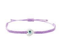 ECMQS Bohemian Inspired Multicoloured Braided Cord Bracelet with Protective Evil Eye Charm for Women and Girls, Handmade Pearl Bracelet, one size, As described