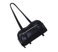 ECMQS Bowling Shoulder Bag with Front Pocket | Faux Leather Purse Underarm Purse for Commute Carry and Casual Outings