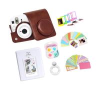 ECMQS Camera Storage Set for Model 13, Brown | Crossbody Case Clear Shell Album Lens Frame Decor Outing Bundle Display Package