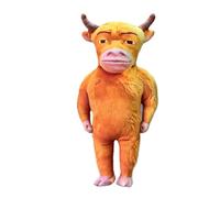 ECMQS Cow Plush Bag Charm Cartoon Animal Pendant | Soft Polyester Figure, Snout Detail, Desktop Ornament, Display Collectible Accent