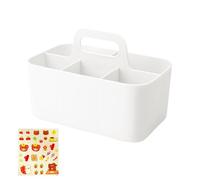 ECMQS Desktop Stationary Organizer 5 Compartments Marker Organizer Caddies with Handle Big Capacity Art Supply Storage Holder Desktop Stationary Organization and Storage Large Rotating