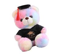 ECMQS Doctor Bear Stuffed Animals Plush Toy for Kids, Light blue, B | Colorful Design Soft Hugging Cuddling Toy for Graduation Ceremony Gift Giving and Home Offices Desk Decoration
