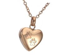 ECMQS Durability Pet Memorials Necklace, Secure Heart, Rose Gold