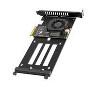 ECMQS E1.S E3.S SSD Adapter Card, EDSFF Converter with Controlled Cooling Fan and Metal Tray for Desktop Computer Storage Expansion Builds