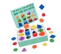 ECMQS Educational Wooden Sorting Box with Bright Color and Geometric Shape Matching Game for Preschool Learning Activity Early Education Toy