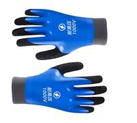 ECMQS Electrical Maintenance Gloves with Rubber-Coated Shell, Blue