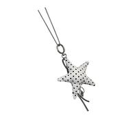 ECMQS Fabric Necklace with Star Charm Modern Polkas Dot Designs Comfort Jewelry Accessory for Fashion Styling Stylish Long Necklace for Outfits
