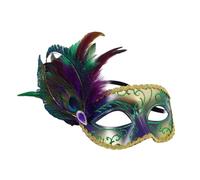 ECMQS Feathered Masquerade with Sparkling | Lightweight Comfortable Masquerade Accessory with Sparkling Rhinestones for Ballroom Dances and Night Celebrations