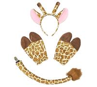 ECMQS Friendly Plush Giraffe Ears Hooves and Tail, Brown ear gloves