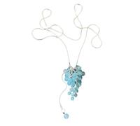 ECMQS Grape Cluster Crystal Pendant Necklace for Lady Elegant Neckchain Layering Jewelry Clothing Accessory Extendable Chain