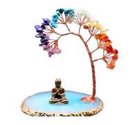 ECMQS Healings Crystal Tree Buddhas Statues Feng Shui Ornament, A