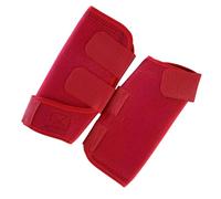 ECMQS Horse Leg Guards, Wraparound Straps Padded, Red front feet