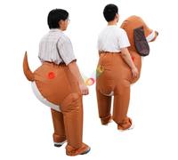 ECMQS Inflatable Tandem Dog Costume | Two Person Role Play Outfit with Built-in Fan, Themed Event Video Filming Halloween Character Wear