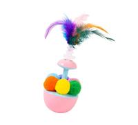 ECMQS Interactive Cat Teaser Toy, Wobbly, Feathered Teaser Stick for Enrichment Indoor, Play Accessories, Outdoor, Interactive Cat
