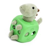 ECMQS Interactive Dog Toy Dinosaur Look with Rubber Body Soft Fabric | Touchpoints for Indoor Chewing Carrying Routine Play Separate Item 6.7x3.5x7.1Inch