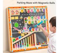 ECMQS Interactive Parking Lots Maze Car Puzzle Toy | Creativity and Critical Thinking in Children with Hand Eye Coordination for Spatial Thinking and Problem Solving
