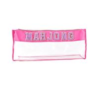 ECMQS Letter Mahjong Organizer Bag with Home Storage Appeal, Rose red