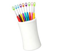 ECMQS Lidded Crochet Accessories Organizer, C | Covered Tabletop Storage Bucket, 7.09 X 3.54 in for Knitting Tools