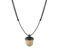 ECMQS Literary Men and Women Jewelry Wishing Bottle Vintage Screwable Ebony Acorn Pendant Gawu Box Adjustable Necklace Hanging Ornaments Decor