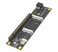 ECMQS MCIO 74-Pin Adapter Card for PCIe 5.0 X16 Slots, Two 8i Ports, Auxiliary 12V Power, for Computer Storage Expansion and Lab Projects