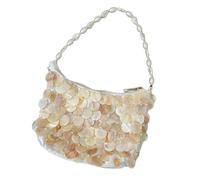 ECMQS Modern Shell Decorated Evening Bag Simple Evening Bags Stylish Handbag for Work and Social Event Beaded Shell Purse