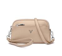 ECMQS On the Go Shoulder Crossbody Bag with Triple, Beige