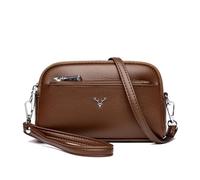 ECMQS On the Go Shoulder Crossbody Bag with Triple, Light Brown