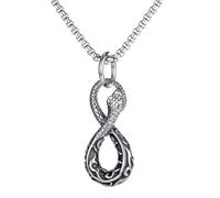 ECMQS Ouroboros Snake Pendant Necklace Punk Styles Ouroboros Snake Necklace in Sturdy Stainless Steel for Fashion Lover Sturdy Stainless Steel Chain