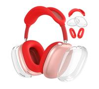 ECMQS Over-Ear Headphone Cover Set 3 Piece TPU Guard, Bright red