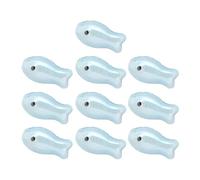 ECMQS Pack of 10 Vivid Hand-Painted Ceramic Fish Charm Spacer Beads, Unique Craft Charm for Bracelets, Necklaces, Keyrings, Colourful Ceramic Fish Beads