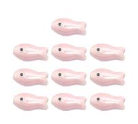 ECMQS Pack of 10 Vivid Hand-Painted Ceramic Fish Charm Spacer Beads, Unique Craft Charm for Bracelets, Necklaces, Keyrings, Colourful Ceramic Fish Beads