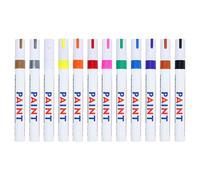 ECMQS Permanent Oil Based Paint Pen Waterproof Metallic Paint Marker for Writing Drawing on Paper Metal Fabric Ceramics Stone Water Resistant Marker