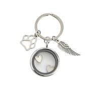 ECMQS Personalized Pet Loss Gifts Round Shaped Locket Necklace to Hold Dog Hair Memory Zinc Alloy Tradition Pet Hair Pendant Jewelry