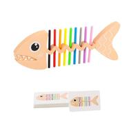 ECMQS Preschool Pattern Matching Game with Double-Sided Cards, A | Fish-Shaped Base with a Wavy Center, Removable Rod Placement, Color Recognition and Sorting Practice