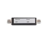 ECMQS Receiver Front-End Guard, Compact Inline Protector Featuring UHF Female Ports and Aluminum Shell for Coax-Fed Receiving