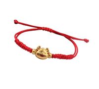 ECMQS Red Weave Bracelets Adjustable String Hand Chains with Dragon Pendant Handcrafted Drawable Wrist Chain for Ladies Chinese New Year