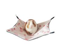 ECMQS Small Animal Hammock for Squirrels and Similar, Strawberry M | Mesh Cage Lounger for Cozy Habitat Rest Time