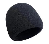 ECMQS Spoken Voice Microphone Cover, B | Black Foam Windscreen with Open-Bottom Fit for Streaming Podcast Desk Setup