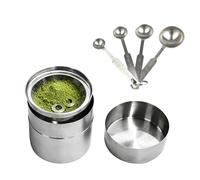 ECMQS Station Powder Jar Bundle with 4 Portioning Spoons for Repeat